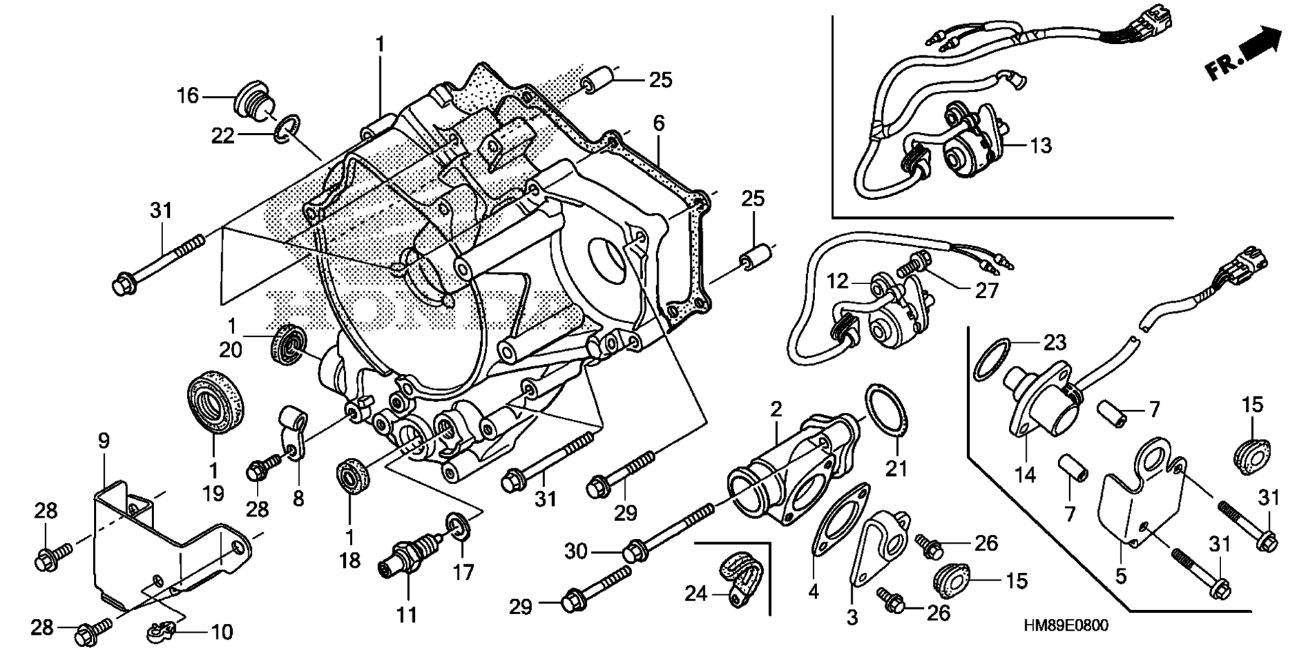 задний CRANKCASE крышка