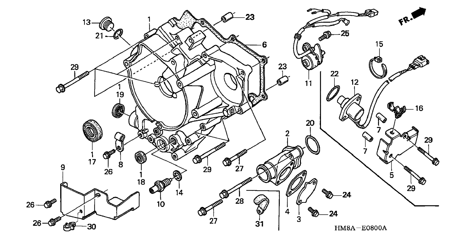 задний CRANKCASE крышка