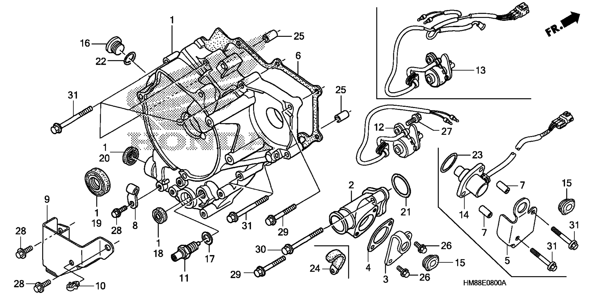 задний CRANKCASE крышка