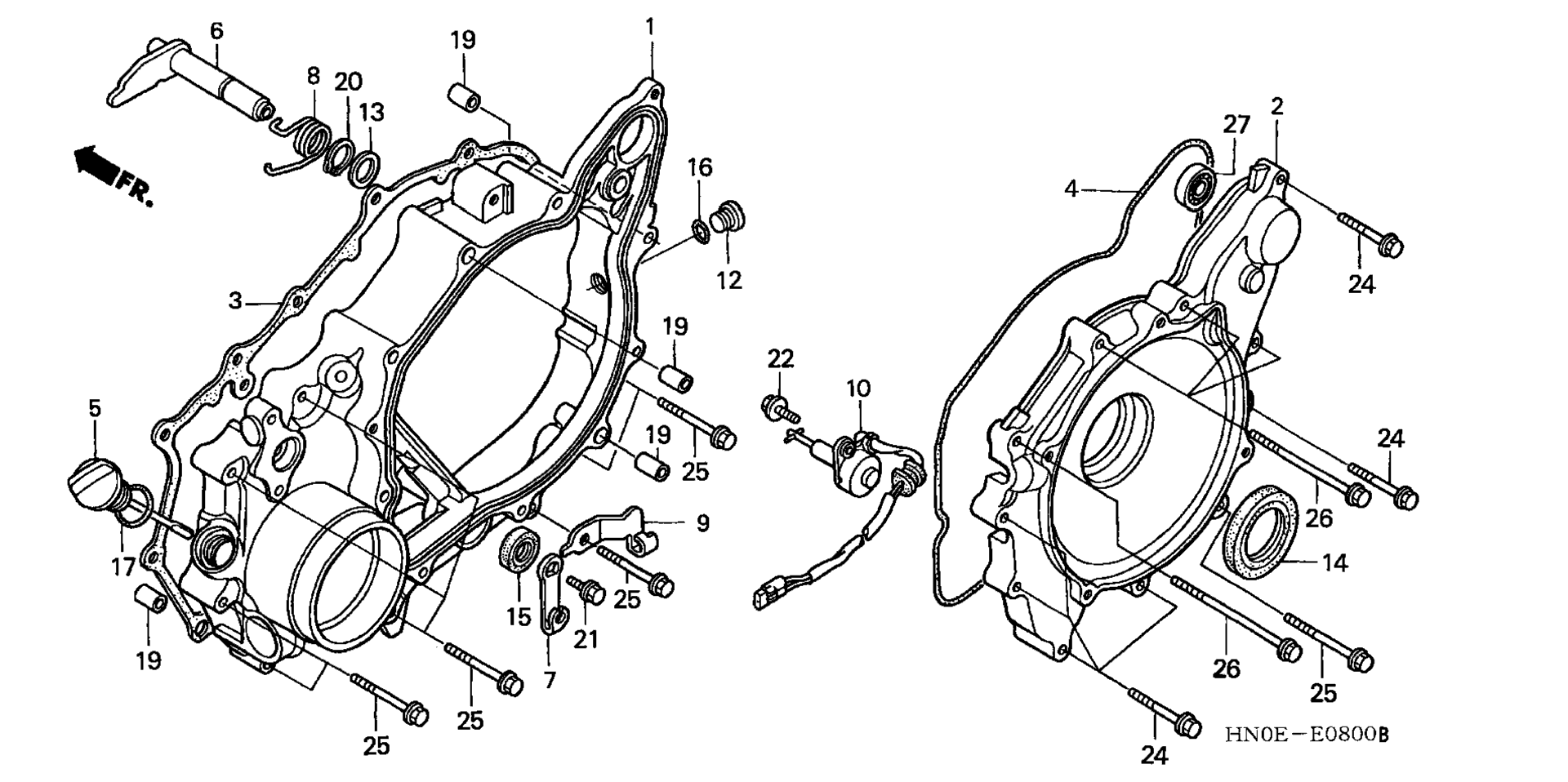 задний CRANKCASE крышка