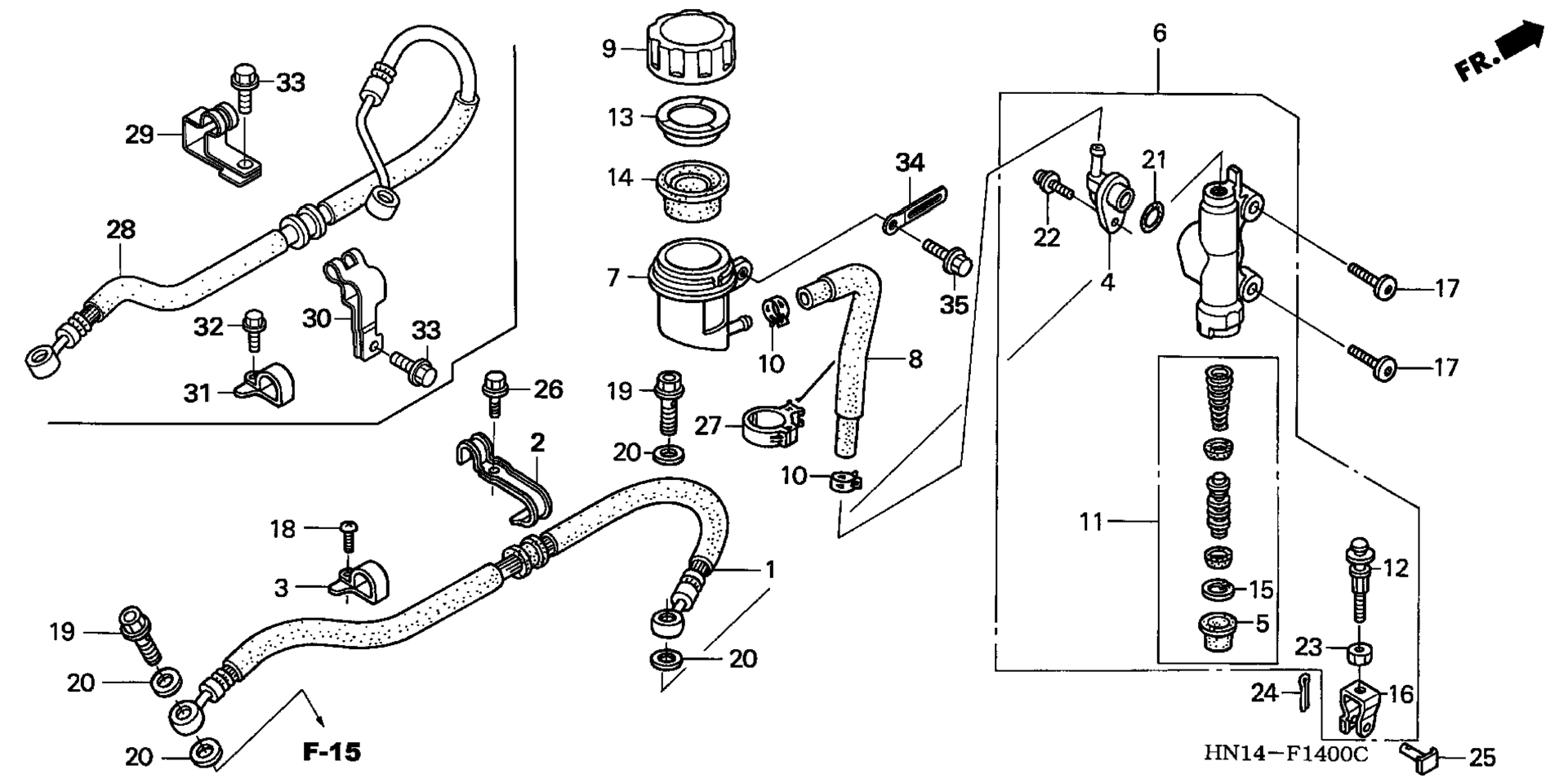 Задний главный цилиндр тормоза