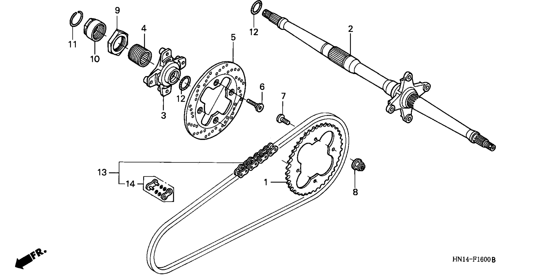 Задняя часть AXLE / DRIVE CHAIN