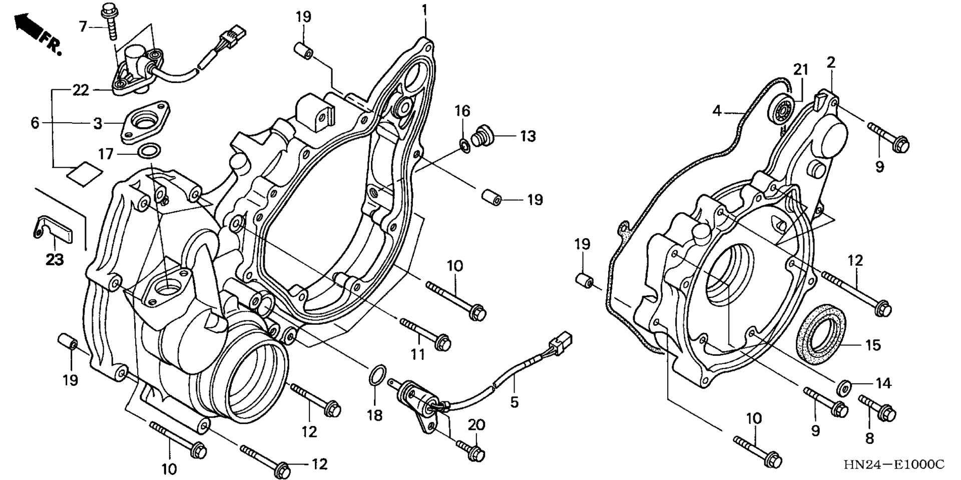 задний CRANKCASE крышка