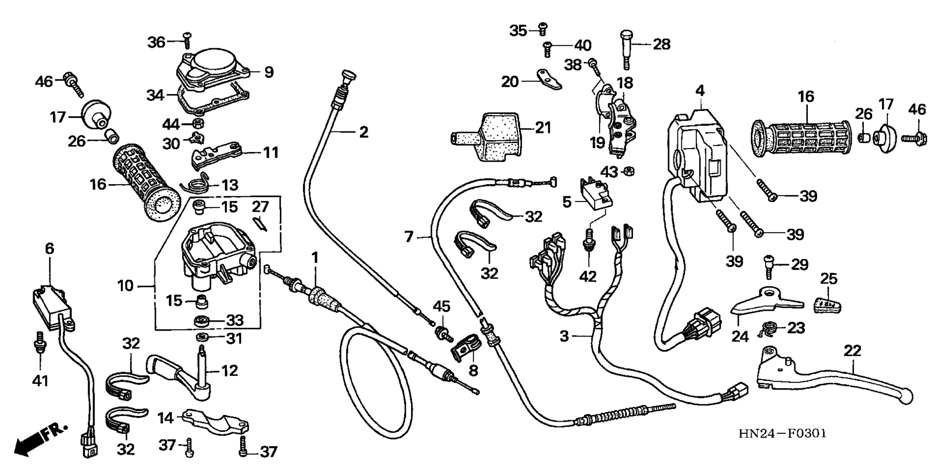 ручка LEVERS / SWITCHES / CABLES (TRX500FA / FGA'05)