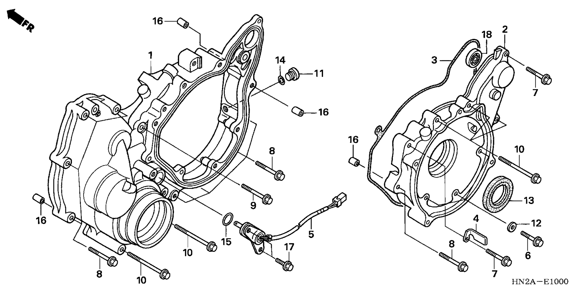 задний CRANKCASE крышка