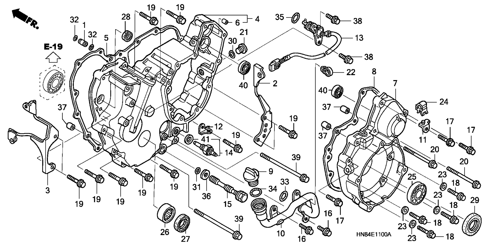 задний CRANKCASE крышка