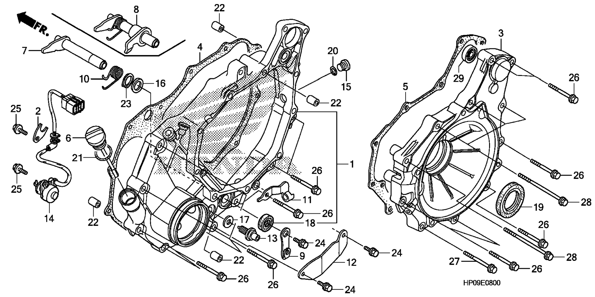 задний CRANKCASE крышка
