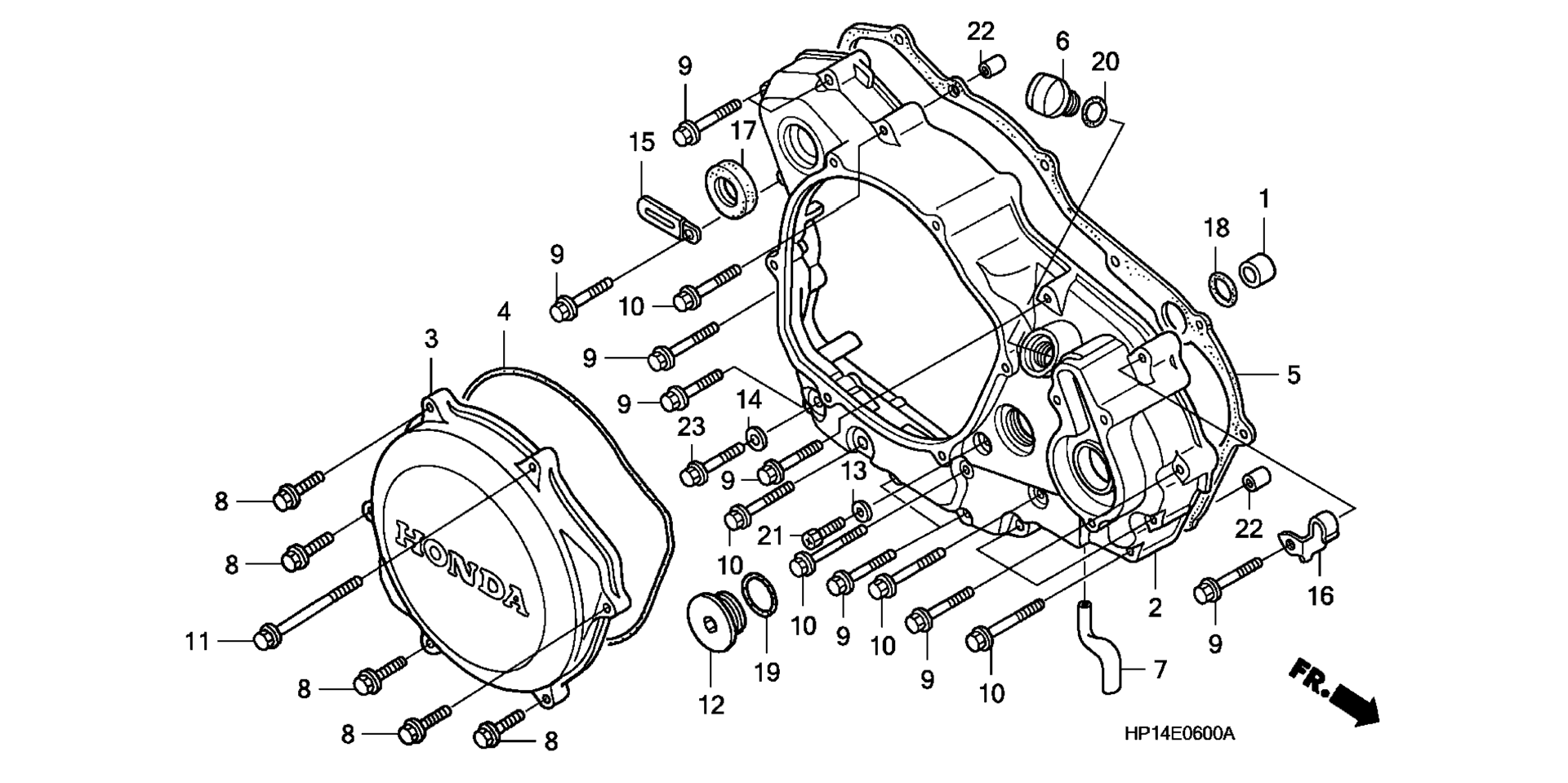 RIGHT CRANKCASE крышка ('04,'05)