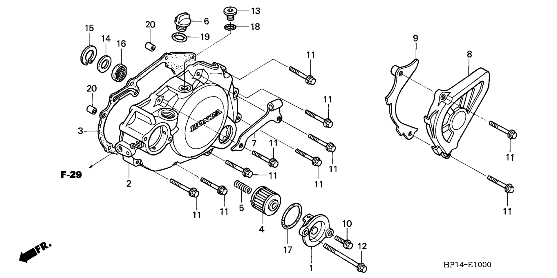LEFT CRANKCASE крышка ('04,'05)