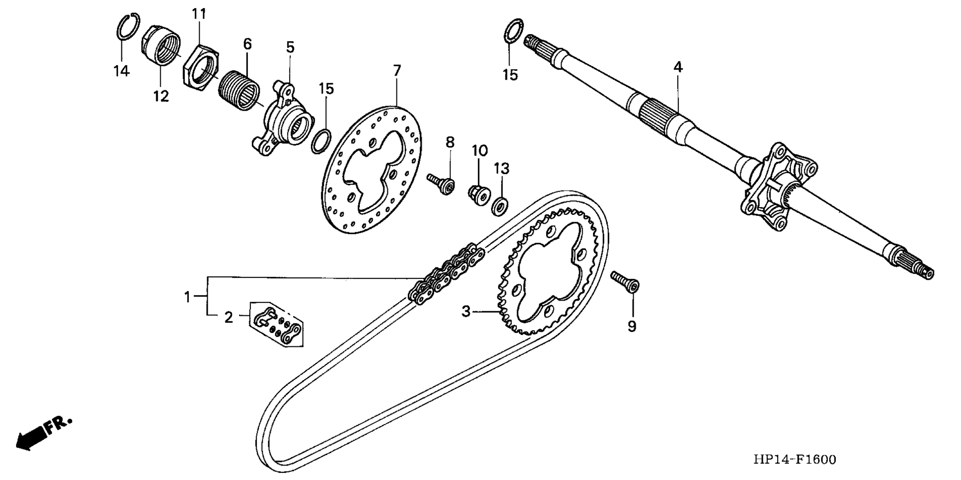 Задняя часть AXLE / DRIVE CHAIN