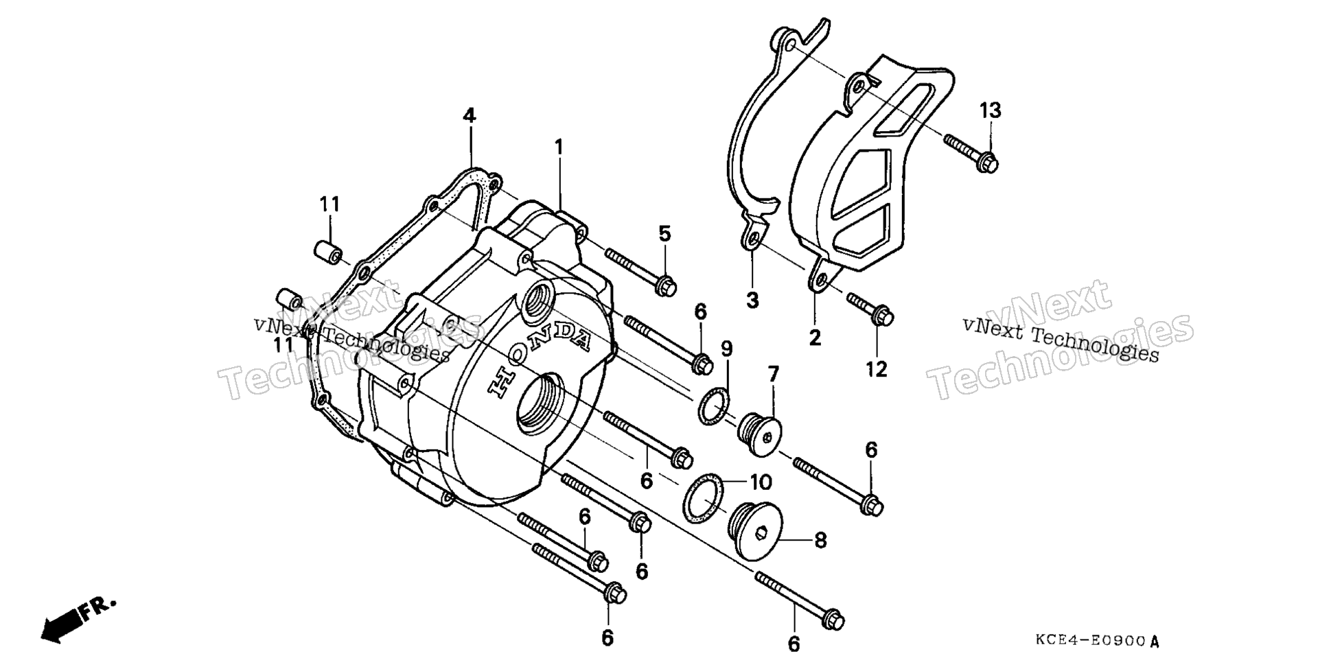 Left Crankcase крышка