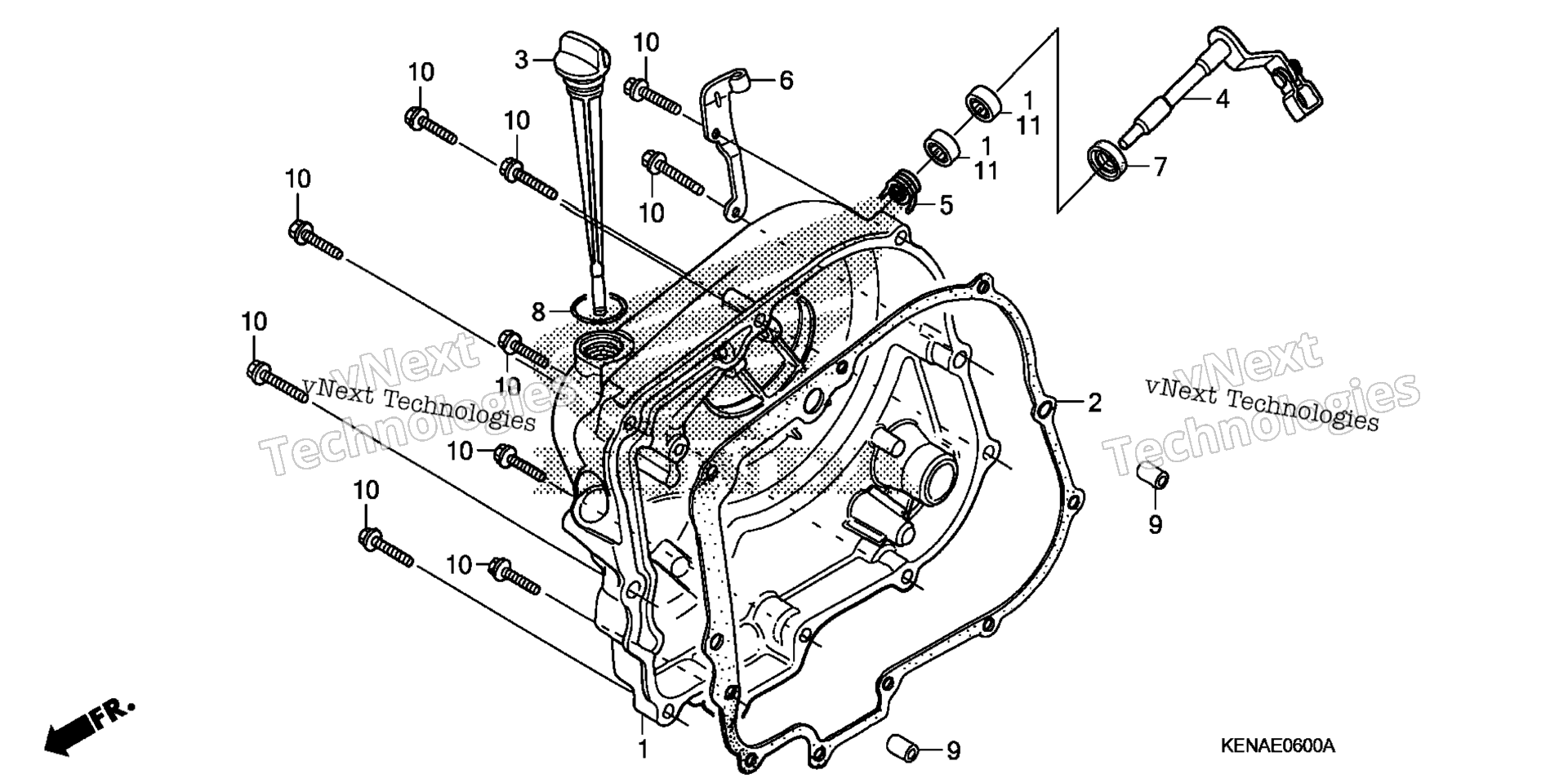 RIGHT CRANKCASE крышка