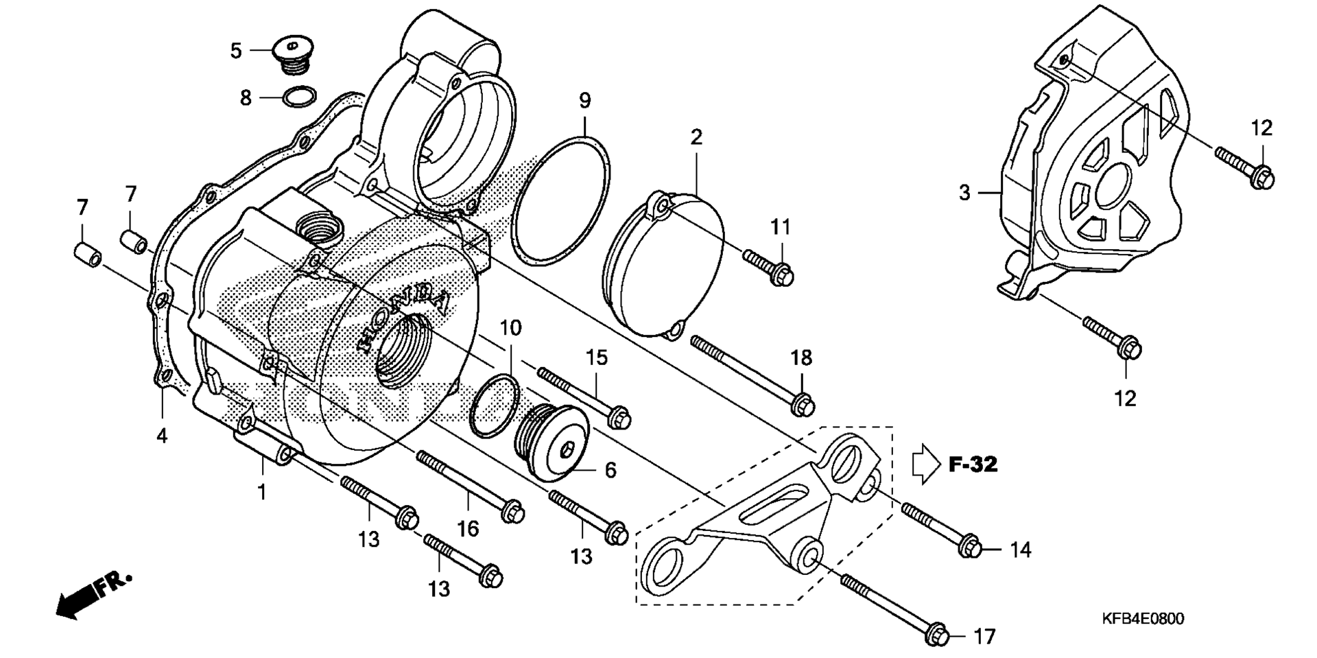 Left Crankcase крышка