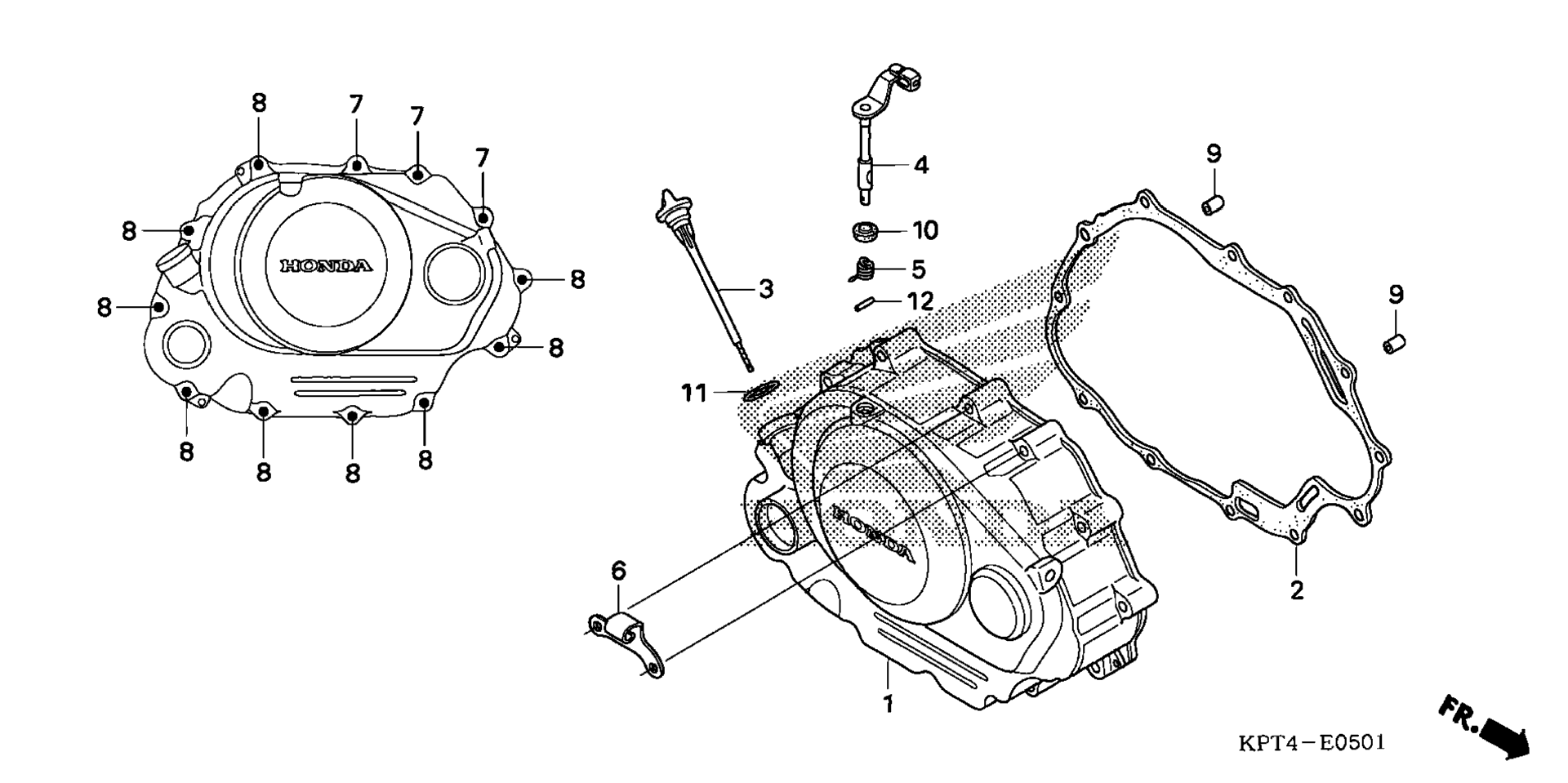 RIGHT CRANKCASE крышка (2)