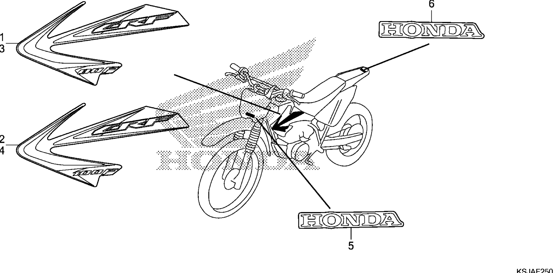 Маркировка / Полоска (CRF80F'11/CRF100F'11)