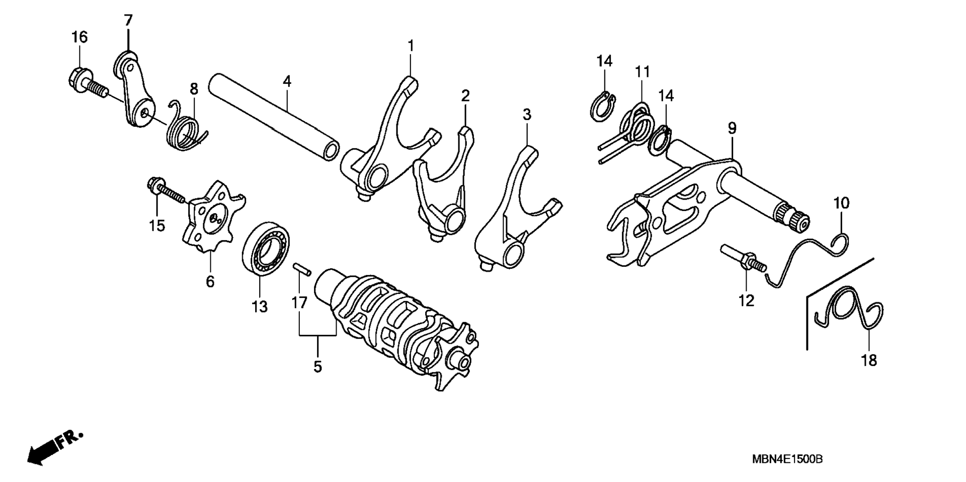 Передача SHIFT DRUM / GEAR SHIFT FORK