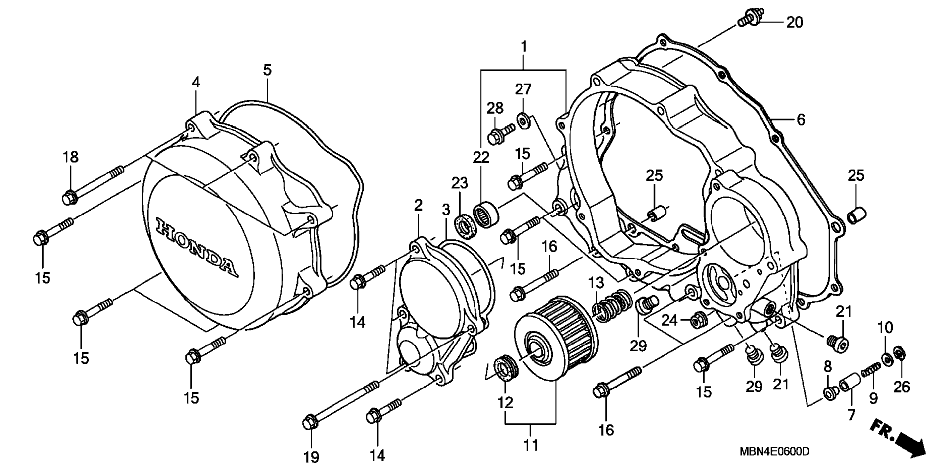 RIGHT CRANKCASE крышка