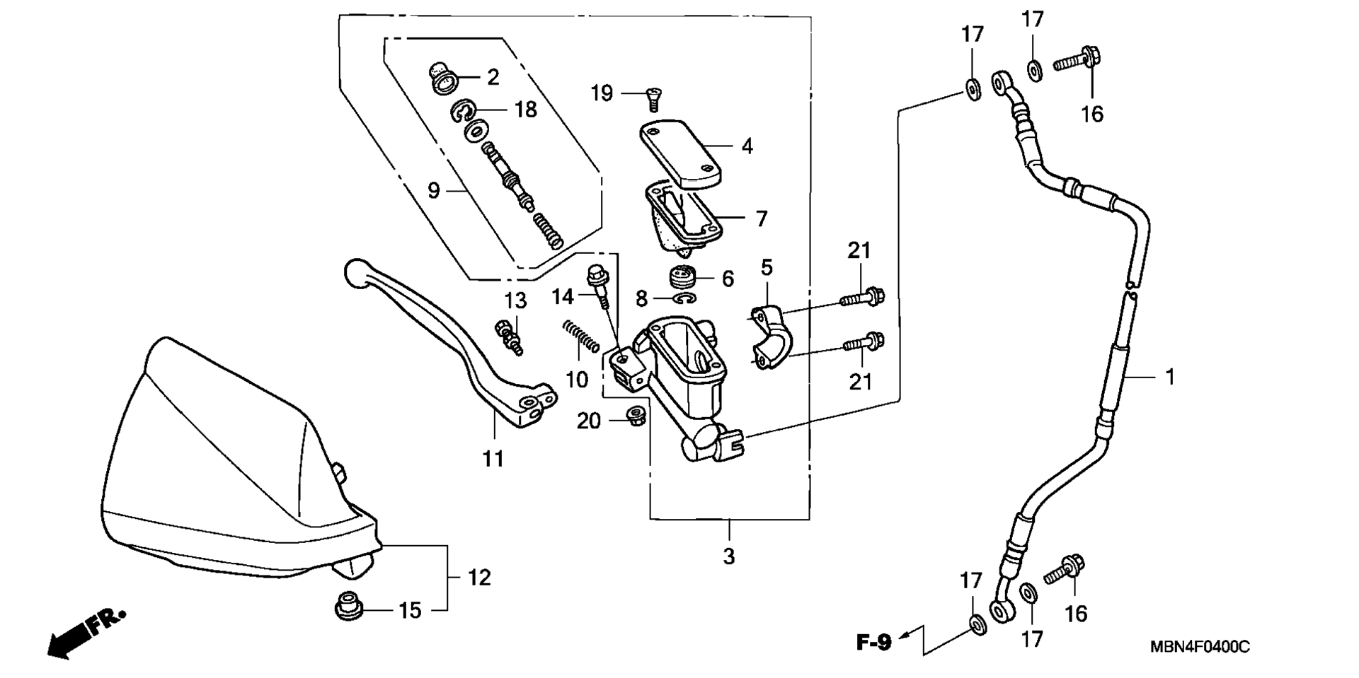 Передняя часть BRAKE / MASTER CYLINDER