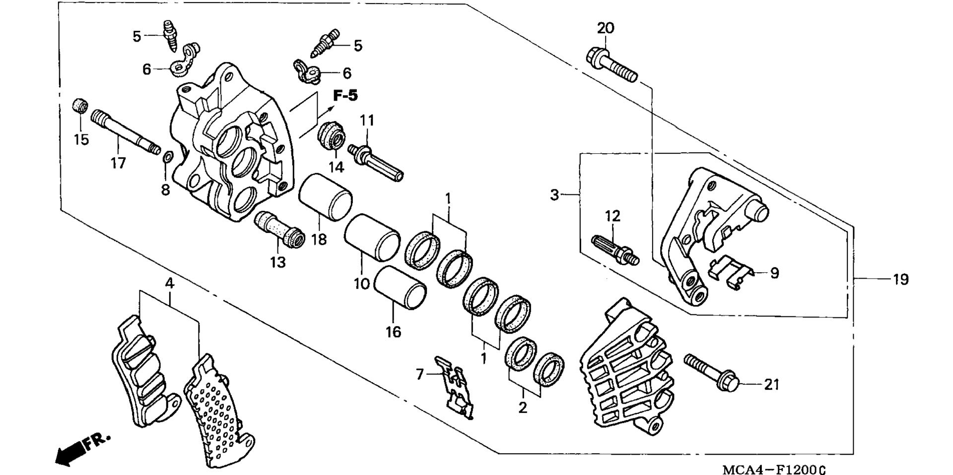 RIGHT передний тормоз CALIPER (GL1800)