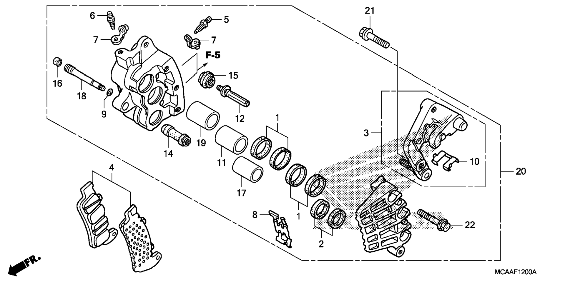RIGHT передний тормоз CALIPER (GL1800)