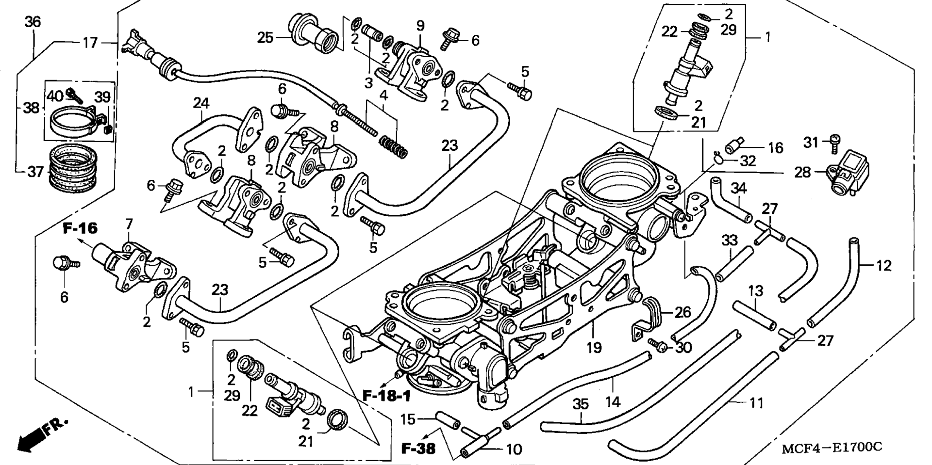 Дроссельный узел (ASSY.) ('00-'01)