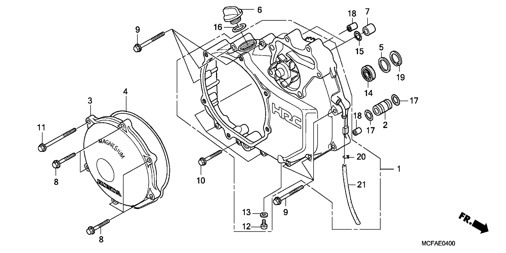 RIGHT CRANKCASE крышка