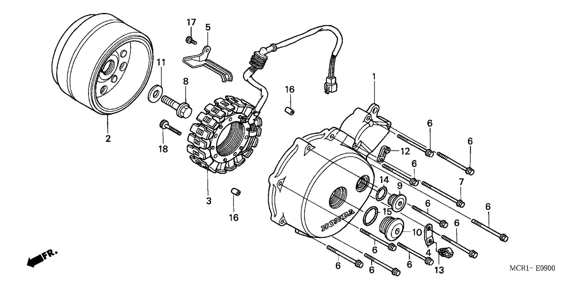 LEFT CRANKCASE крышка / генератор