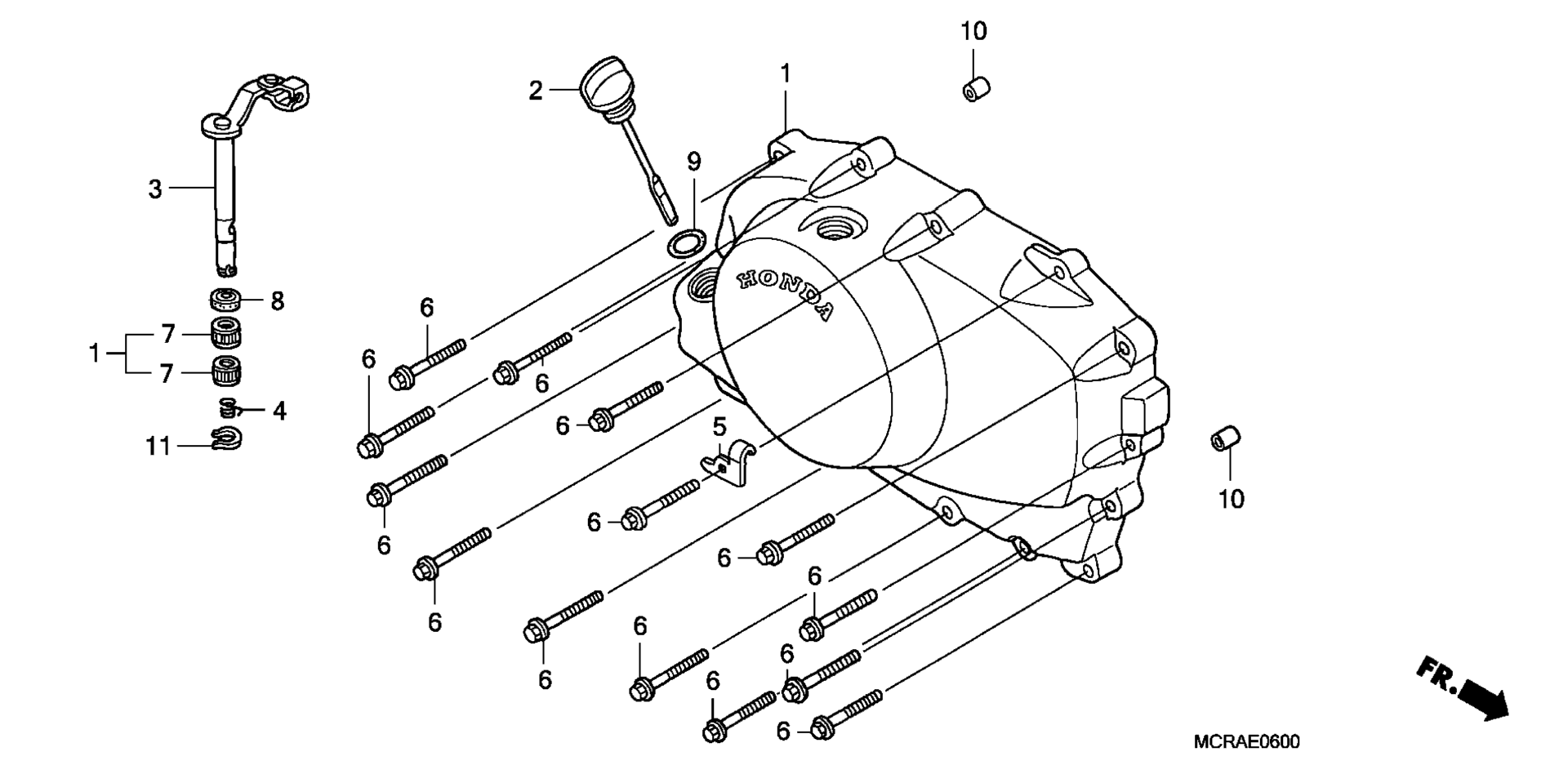 RIGHT CRANKCASE крышка