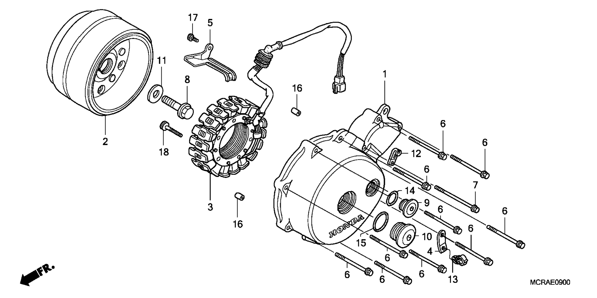 LEFT CRANKCASE крышка / GENERATOR