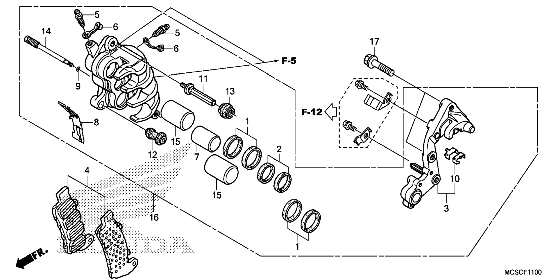 RIGHT передний тормоз CALIPER