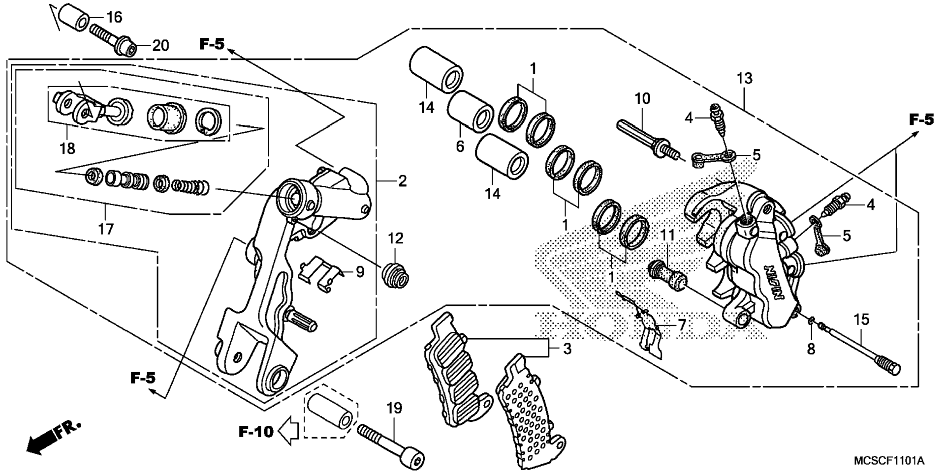 LEFT передний тормоз CALIPER
