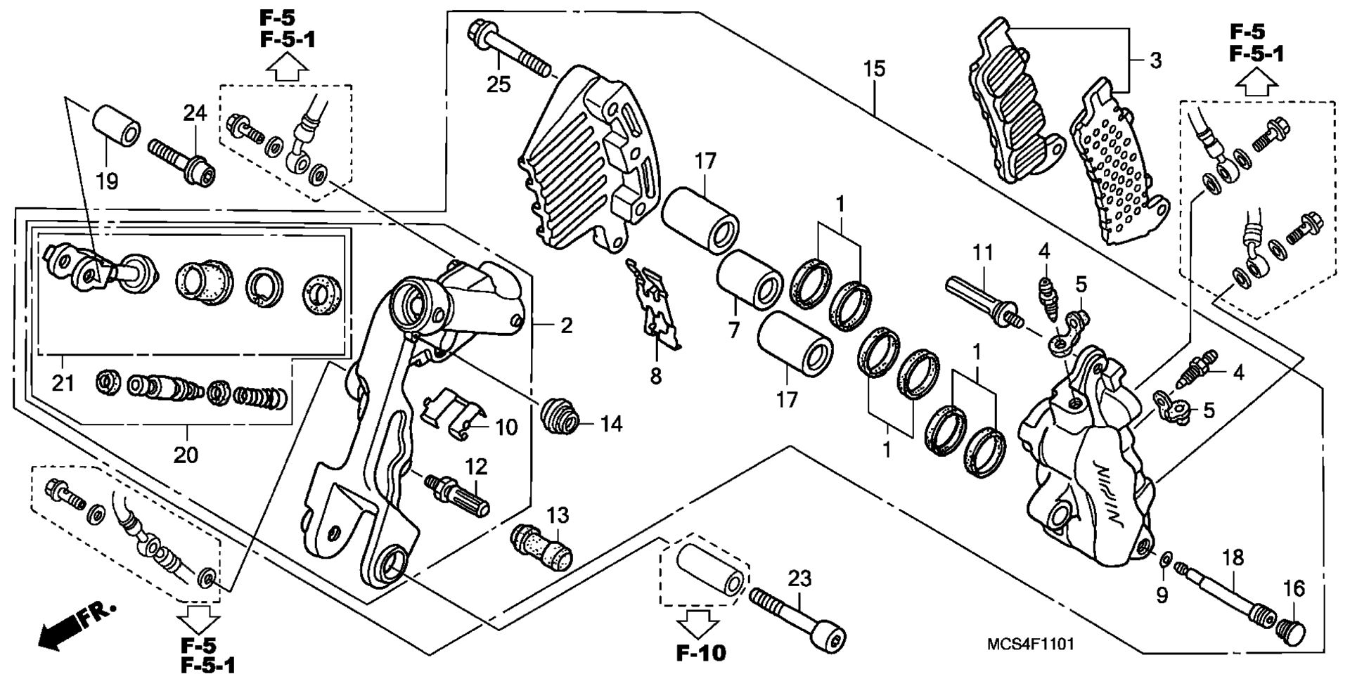 LEFT передний тормоз CALIPER