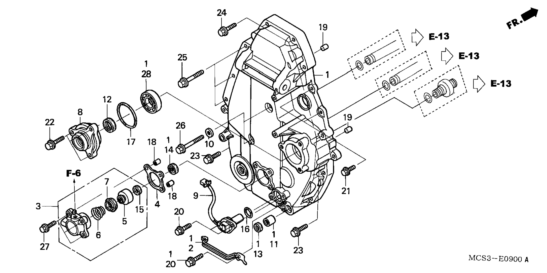 задний CRANKCASE крышка