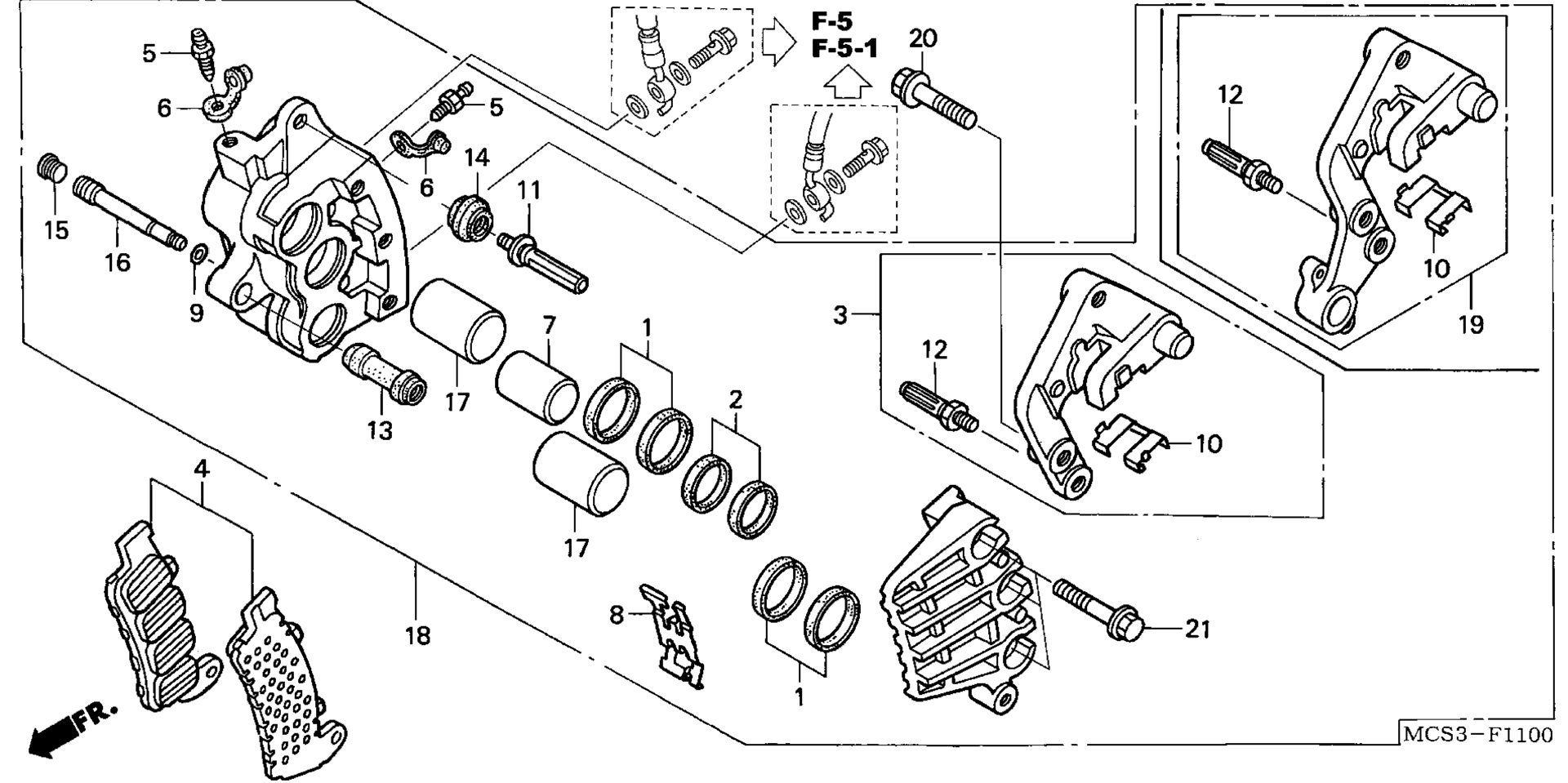 RIGHT передний тормоз CALIPER