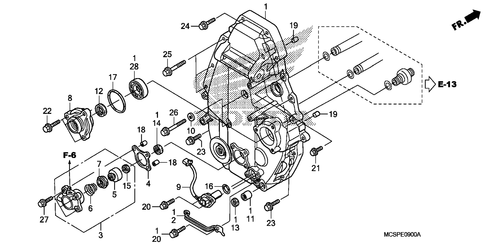 задний CRANKCASE крышка