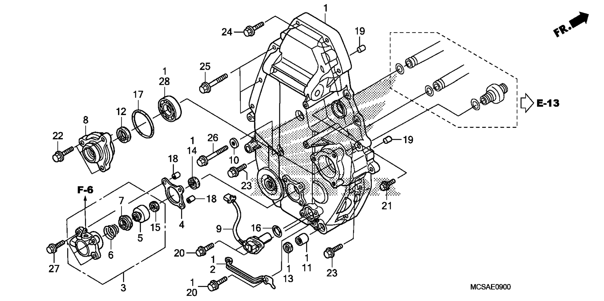 задний CRANKCASE крышка