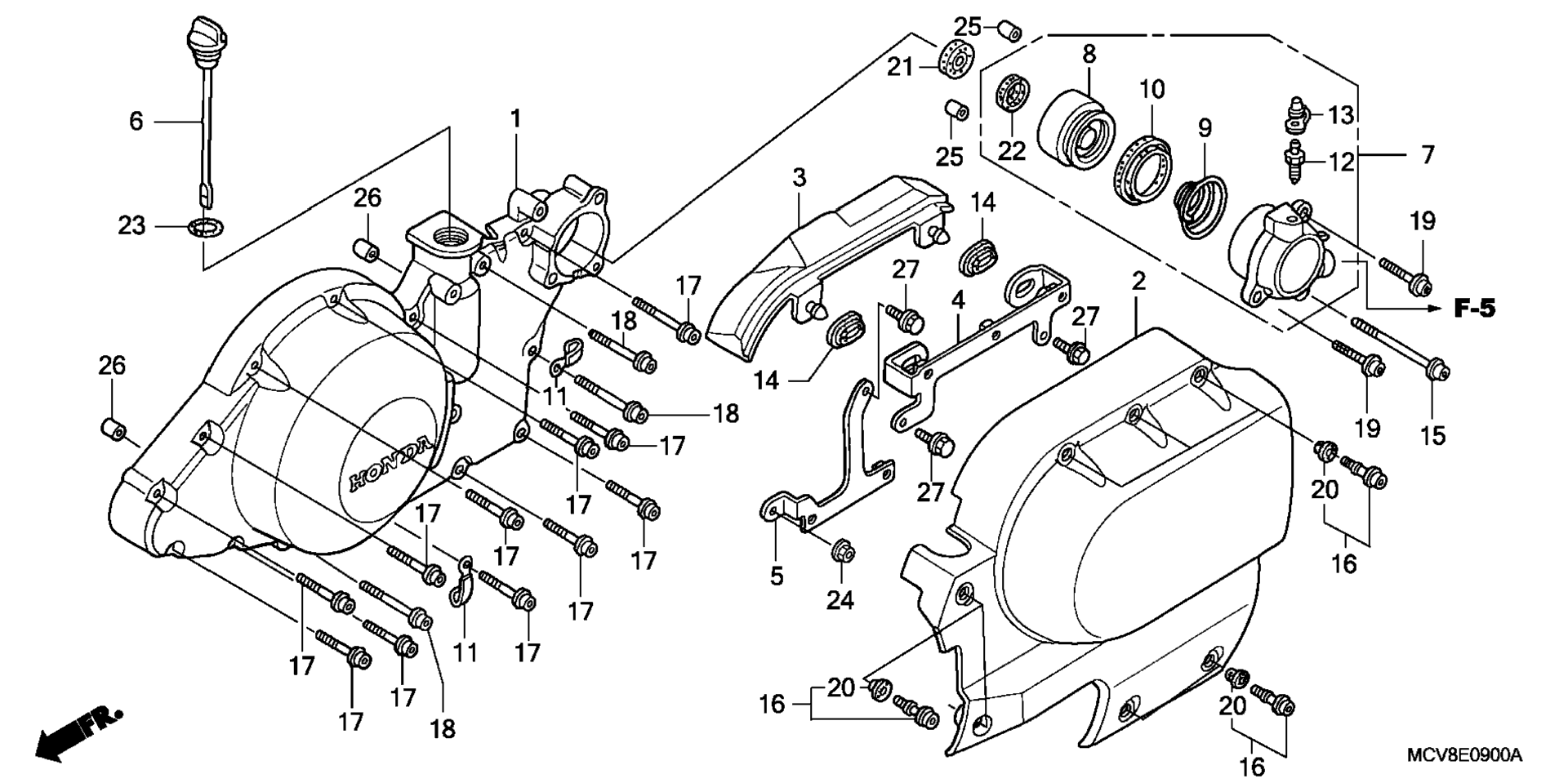Left Crankcase крышка