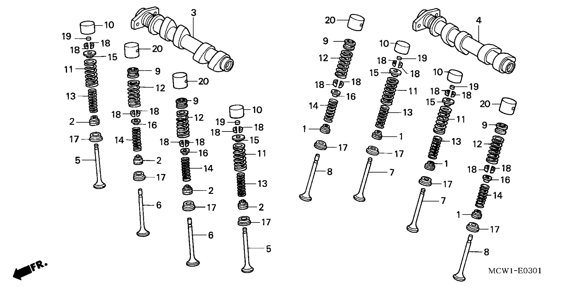 CAMSHAFT / клапан (RR.)