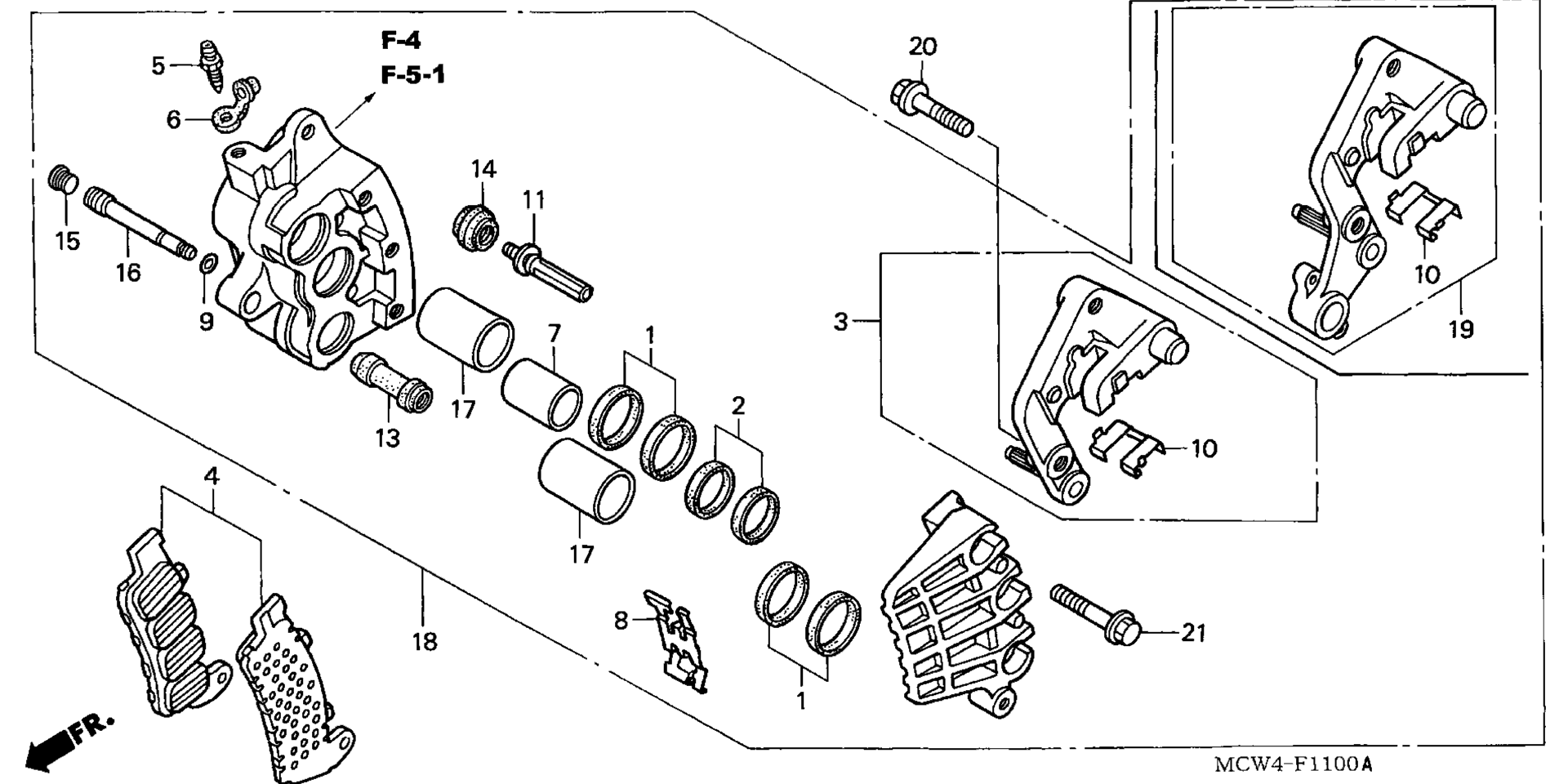 RIGHT передний тормоз CALIPER