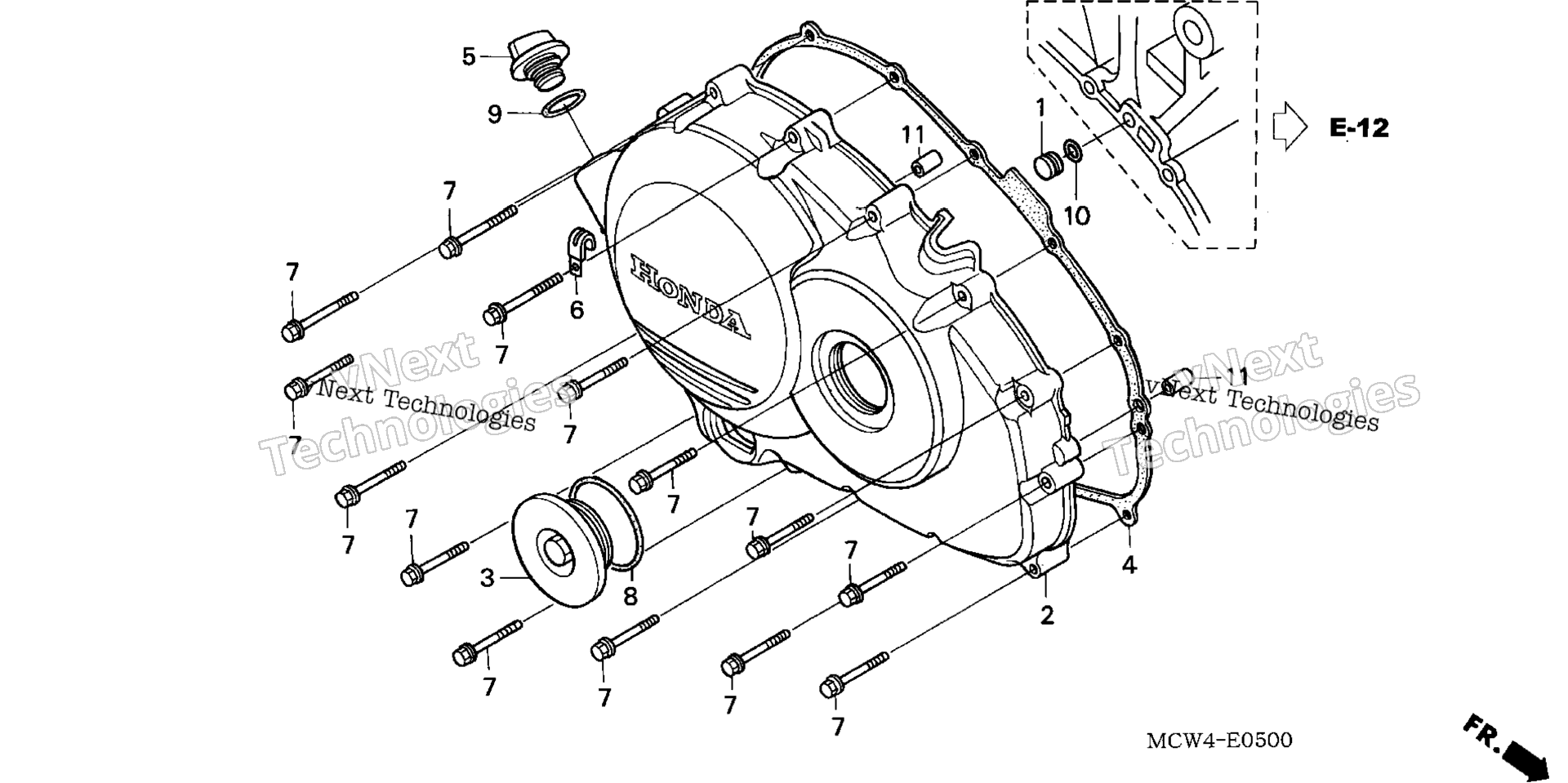 RIGHT CRANKCASE крышка