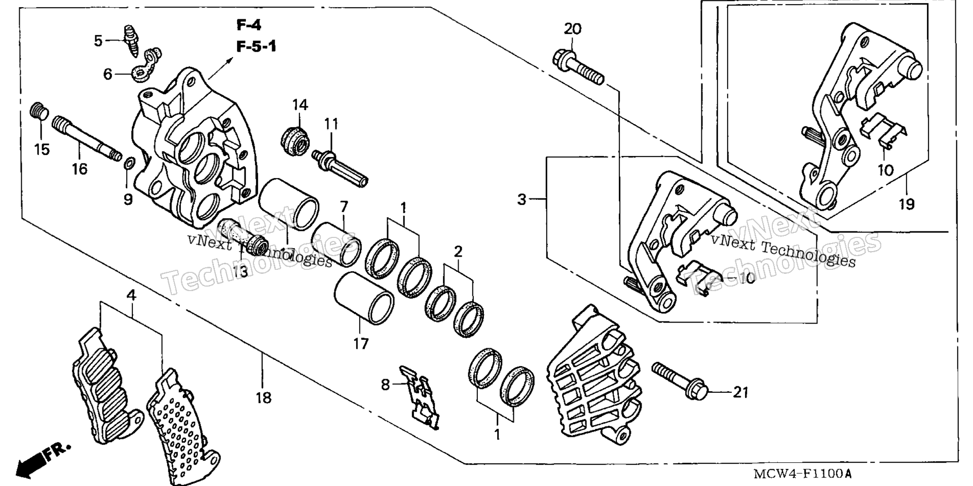 RIGHT передний тормоз CALIPER