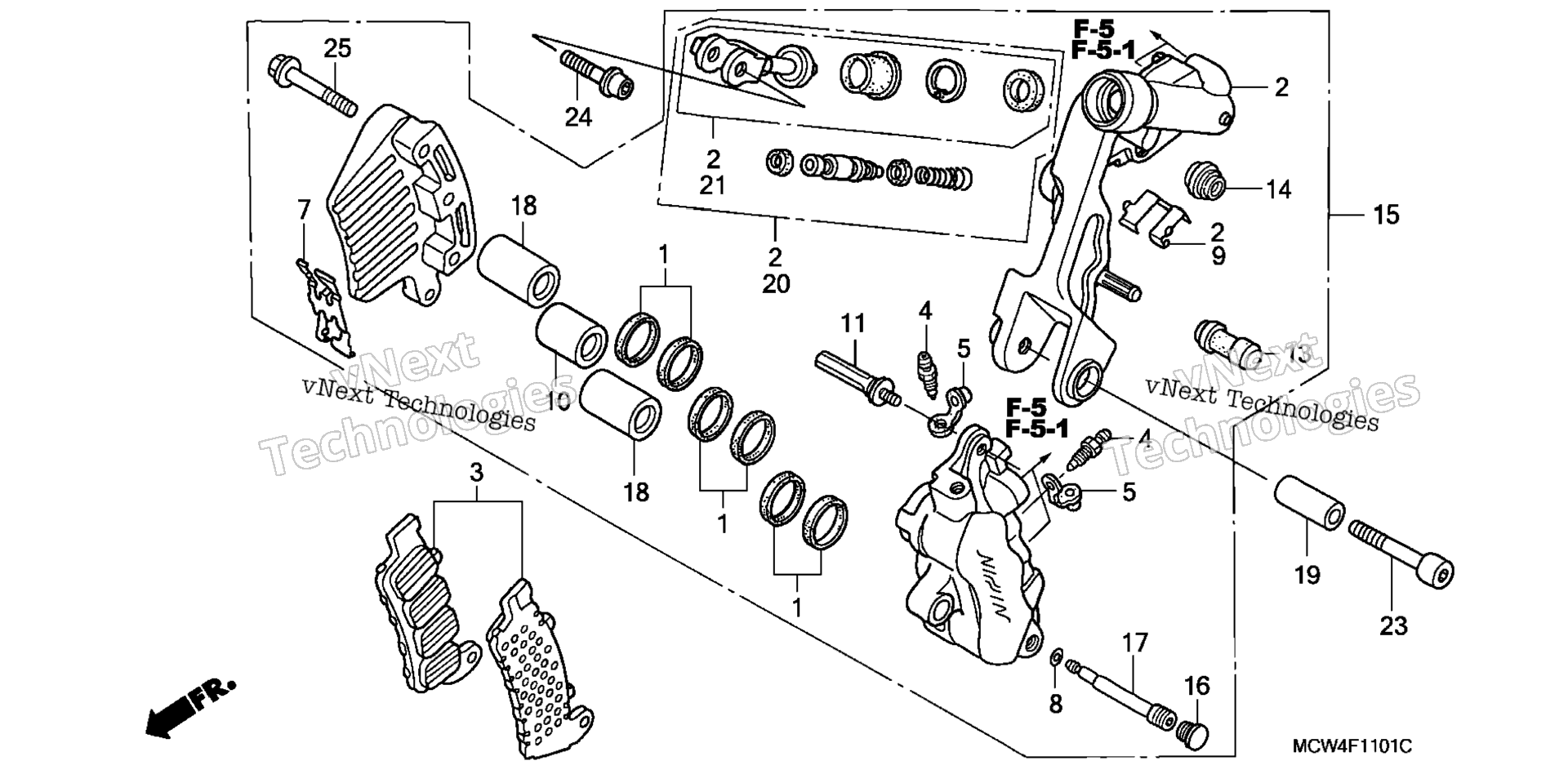 LEFT передний тормоз CALIPER