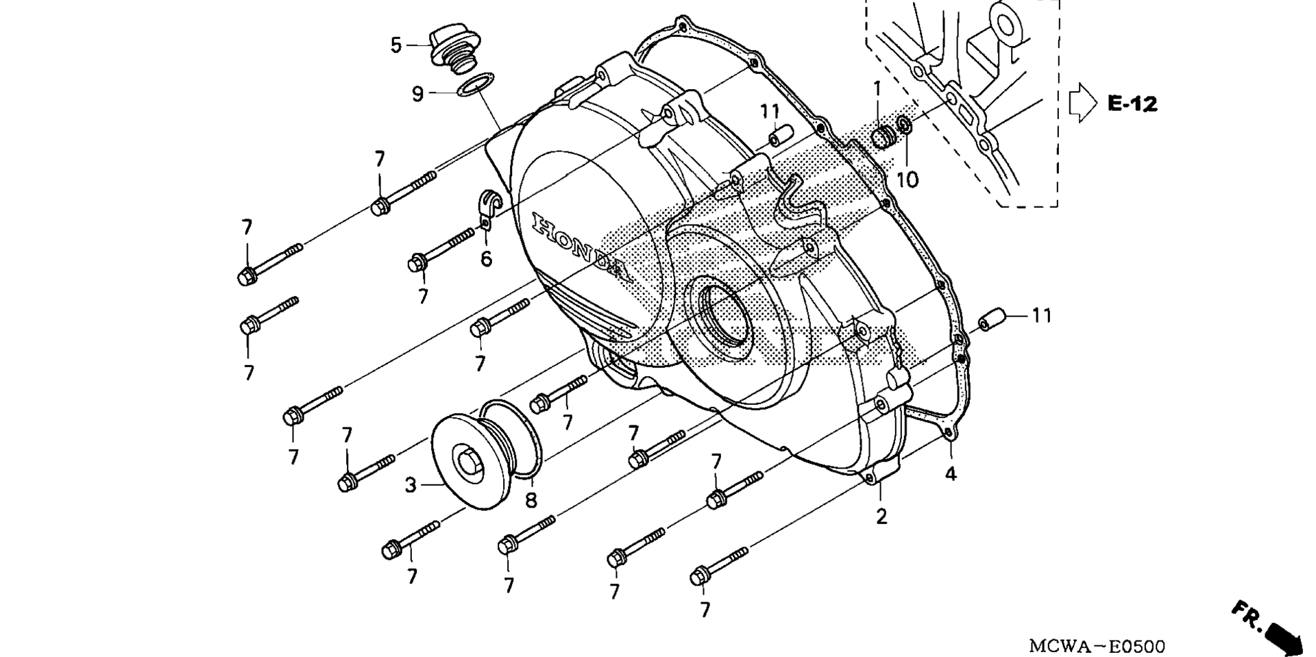 RIGHT CRANKCASE крышка