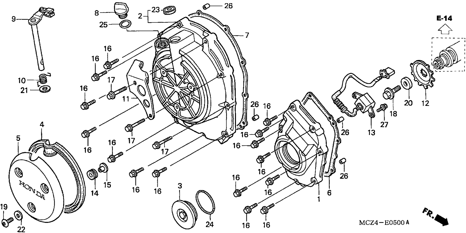 RIGHT CRANKCASE крышка
