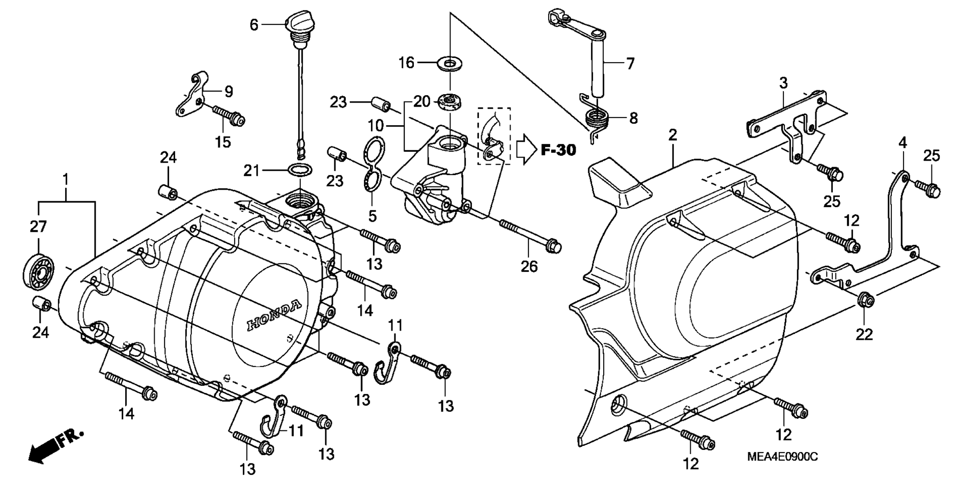 Left Crankcase крышка