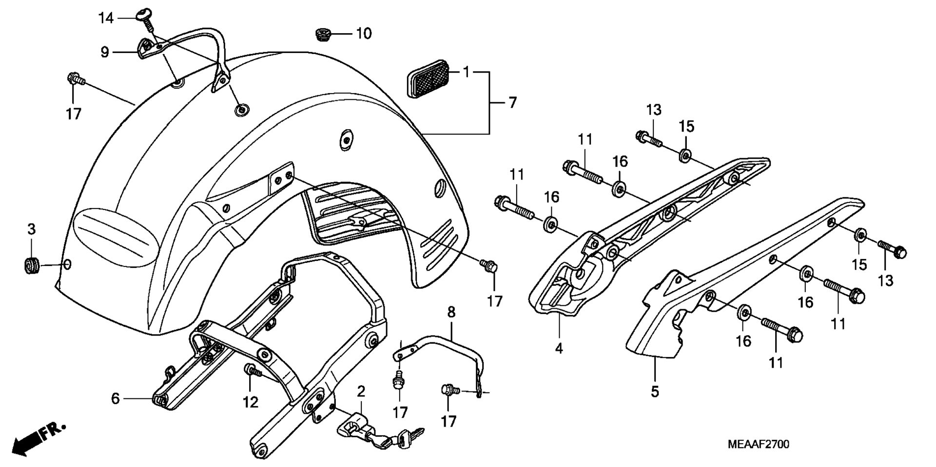Задняя часть FENDER / GRAB RAIL