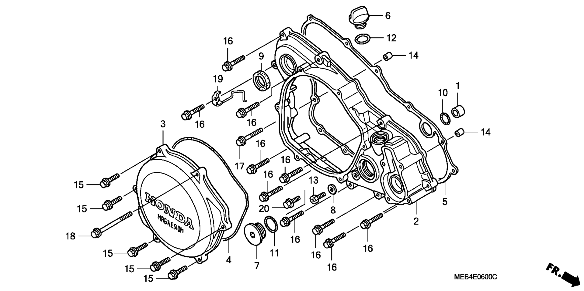 RIGHT CRANKCASE крышка