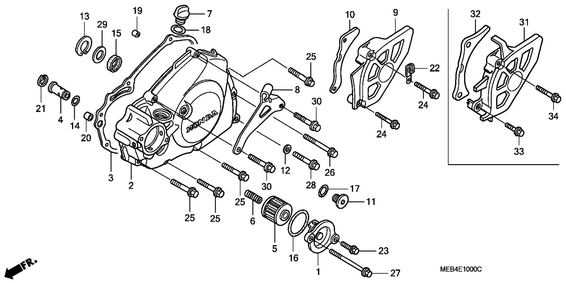 Left Crankcase крышка