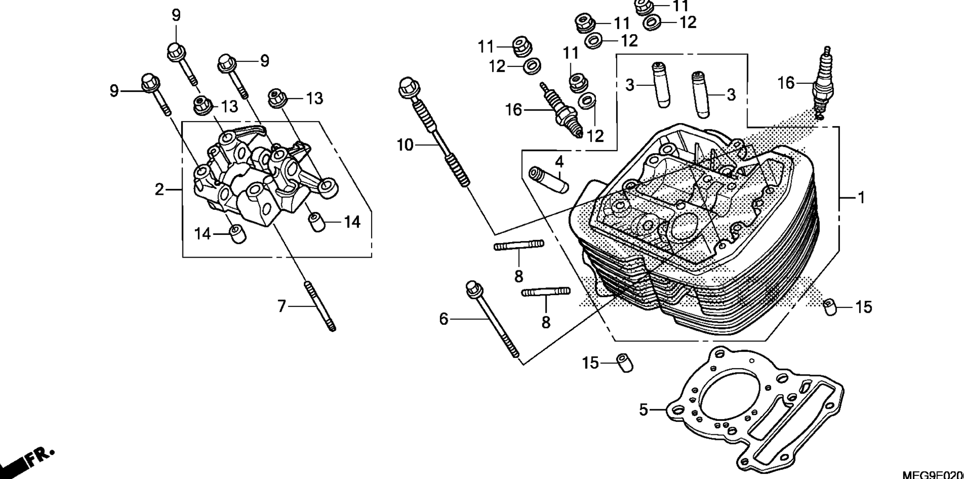 Передняя часть CYLINDER HEAD