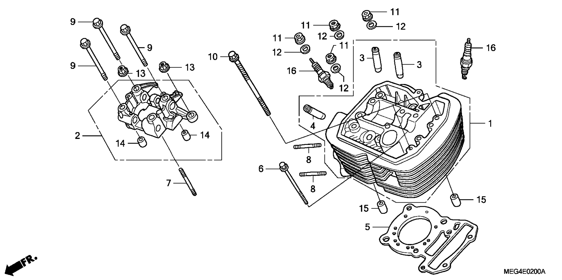 Передняя часть CYLINDER HEAD